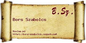 Bors Szabolcs névjegykártya